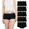 imageBAMBOO COOL Womens Bamboo Boxer Briefs Underwear Soft Stretch Boy Shorts Panties for WomenBlack5pack