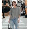 imageBAMBOO COOL Womens Oversized T Shirts Short Sleeve Tees Loose Fit Tops for Ladies Trendy ClothesGrey