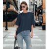 imageBAMBOO COOL Womens Oversized T Shirts Short Sleeve Tees Loose Fit Tops for Ladies Trendy ClothesNavy Blue