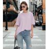 imageBAMBOO COOL Womens Oversized T Shirts Short Sleeve Tees Loose Fit Tops for Ladies Trendy ClothesPink