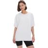 imageBAMBOO COOL Womens Oversized T Shirts Short Sleeve Tees Loose Fit Tops for Ladies Trendy ClothesWhite