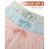imageBAMBOO COOL Womens Pajama Shorts Comfy Lounge Shorts Drawstring Pj Pants Sleep Shorts with Pockets Pack of 3Shortsapinkbluegreen 3pack