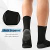 imageBAMBOO COOL Mens Crew Socks Athletic Running Sports Socks Cushioned Moisture Wicking Breathable Arch Support 6 PackBlack6