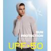 imageBAMBOO COOL Mens UPF 50 Athletic Hoodies Soft Casual Hooded Sweatshirts Long Sleeve Pullover Sun Protection Hoodie TopsSilver Gray