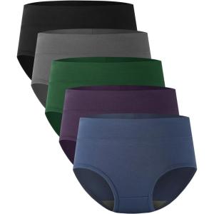 imageBAMBOO COOL Womens Underwear High Waisted Briefs Full Coverage Soft and Breathable Panties 5PackMulticolor A5pack