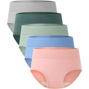 imageBAMBOO COOL Womens Underwear High Waisted Briefs Full Coverage Soft and Breathable Panties 5PackMulticolor B5pack