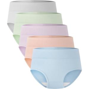 imageBAMBOO COOL Womens Underwear High Waisted Briefs Full Coverage Soft and Breathable Panties 5PackMulticolor C5pack