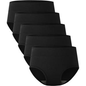 imageBAMBOO COOL Womens Underwear High Waisted Briefs Full Coverage Soft and Breathable Panties 5PackMulticolor D5pack