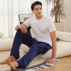 imageBAMBOO COOL Mens Pajama Pants Sleep Lounge Bottoms Soft Comfy Long Pj Pant Sleepwear with Pockets 2 PackCdark Grey  Navy 2 Pack