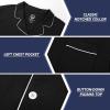 imageBAMBOO COOL Mens Pajama Set Classic Button Down Sleepwear Soft Long Sleeve Pajamas for Men Lounge Pj Sets with Pockets 2PcsAblack
