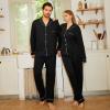 imageBAMBOO COOL Mens Pajama Set Classic Button Down Sleepwear Soft Long Sleeve Pajamas for Men Lounge Pj Sets with Pockets 2PcsAblack
