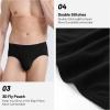 imageBAMBOO COOL Mens Underwear Briefs Fabric Covered Waistband Underwear Breathable Briefs with 3D Pouch Tagless Panties for MenBlack6pack