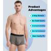 imageBAMBOO COOL Mens Trunks Underwear Performance Breathable Mesh Fly Zone MoistureWicking4 Pack4cblackGreyLight GreyWhite