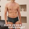 imageBAMBOO COOL Mens Breathable Soft Underwear Openfly Classic Briefs Tagfree 6 PackDark Gray black