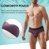 imageBAMBOO COOL Mens Underwear Briefs Comfortable Tagless Briefs MoistureWicking Underwear No Fly Mens BriefsGray red brown blue purple7pack