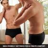 imageBAMBOO COOL Mens Underwear Briefs Dual Pouch Briefs Ultra Soft Breathable Briefs Horizontal Fly UnderwearBlack gray