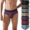 imageBAMBOO COOL Mens Underwear Briefs Comfortable Tagless Briefs MoistureWicking Underwear No Fly Mens BriefsGray red brown blue purple7pack
