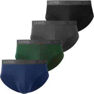 imageBAMBOO COOL Mens Underwear Briefs Soft Breathable Briefs Underwear Contour Pouch No Fly Mens BriefsBlack gray blue green