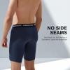 imageBAMBOO COOL Mens Long Boxer Briefs Long Leg Performance Breathable Comfort Underwear for Men 3 or 5 PackLong Leg Boxer Briefs  Black  Navy  3 Pack