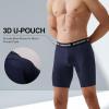 imageBAMBOO COOL Mens Long Boxer Briefs Long Leg Performance Breathable Comfort Underwear for Men 3 or 5 PackLong Leg Boxer Briefs  Black  Navy  Red  3 Pack