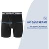 imageBAMBOO COOL Mens Long Boxer Briefs Long Leg Performance Breathable Comfort Underwear for Men 3 or 5 PackLong Leg Boxer Briefs  Blue  Red  Navy  Midnight Blue  Black  5 Pack