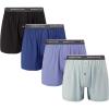 imageBAMBOO COOL Mens Boxer Shorts 4 Pack Underwear for Men Relaxed Fit Stretch Short4packdark Blueblue Greyblackgrey Blue