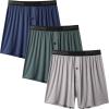 imageBAMBOO COOL Mens Boxer Shorts Underwear Soft Comfortable Breathable Classic Casual Loose Stretch Knit Short 3 PackBnavy Bluegreenlight Gray3pack