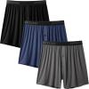 imageBAMBOO COOL Mens Boxer Shorts Underwear Soft Comfortable Breathable Classic Casual Loose Stretch Knit Short 3 PackCnavy Bluegrayblack3pack