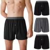 imageBAMBOO COOL Mens Boxer Shorts Underwear Soft Comfortable Breathable Knit Boxers Short for Men 3 or 5 PackBlack  Grey3pack