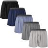 imageBAMBOO COOL Mens Boxer Shorts Underwear Soft Comfortable Breathable Knit Boxers Short for Men 3 or 5 PackBlack  Navy  Light Grey  Cement Grey  Grey Blue 5pack
