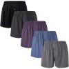imageBAMBOO COOL Mens Boxers Short Boxer for Men Soft Comfortable Casual Breathable Underwear 3 Pack or 5 PackCblack Grey  Grey  Purple  Blue  Black5pack