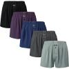 imageBAMBOO COOL Mens Boxers Underwear Boxer Shorts for Men Classic Lounge Loose Stretch Short 3 or 5 PackBlue  Grey  Blue Grey  Purple  Black5pack