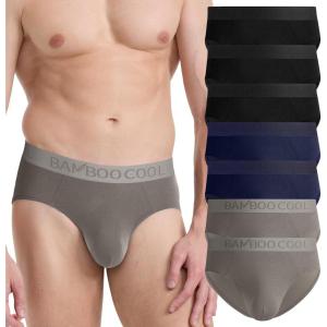 imageBAMBOO COOL Mens Underwear Ultra Soft Performance Mens Briefs with Pouch Tagfree No Fly underpants for MenBlack blue gray7pack