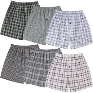 imageBAMBOO COOL Mens Woven Boxer Shorts Underwear Classic Fit Boxers for Men Multicolor Shorts with Button Fly 6 PackAssorted Plaid C 6 Pack