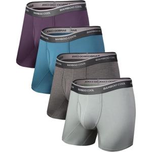 imageBAMBOO COOL Mens Underwear Boxer Briefs Soft Breathable Underwear 4 or 7 Pack01dark GrayMidnight BlueBluegrayPurple4 Pack