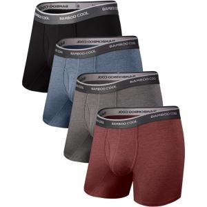 imageBAMBOO COOL Mens Underwear Boxer Briefs Soft Breathable Underwear 4 or 7 Pack02dark GrayDark BlueJujube RedBlack4 Pack
