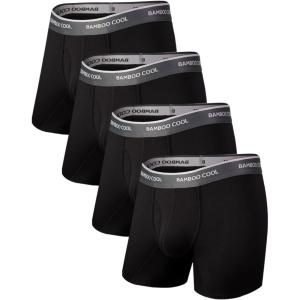 imageBAMBOO COOL Mens Underwear Boxer Briefs Soft Breathable Underwear 4 or 7 Pack034black4 Pack