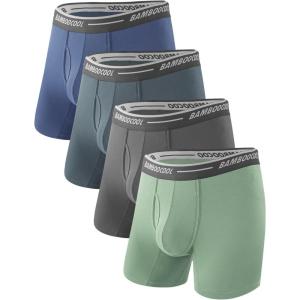 imageBAMBOO COOL Mens Underwear Boxer Briefs Soft Breathable Underwear 4 or 7 Pack04aquaHaze BlueGrayGrayish Blue4 Pack