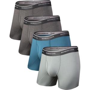 imageBAMBOO COOL Mens Underwear Boxer Briefs Soft Breathable Underwear 4 or 7 Pack122dark GaryMidnight BlueBluegray4 Pack