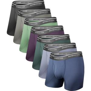 imageBAMBOO COOL Mens Underwear Boxer Briefs Soft Breathable Underwear 4 or 7 Pack13multicolor 7 Pack