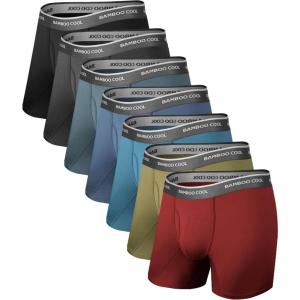 imageBAMBOO COOL Mens Underwear Boxer Briefs Soft Breathable Underwear 4 or 7 Pack14multicolor 7 Pack