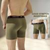 imageBAMBOO COOL Mens Underwear Boxer Briefs Fly with Builtin 3D Pouch Comfortable Cool Underwear for Men 4 PackDarmy GreenRedDark BlueRock Gray4 Pack