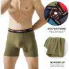 imageBAMBOO COOL Mens Underwear Boxer Briefs Fly with Builtin 3D Pouch Comfortable Cool Underwear for Men 4 PackDarmy GreenRedDark BlueRock Gray4 Pack