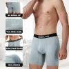 imageBAMBOO COOL Mens Underwear Boxer Briefs with Fly Soft Comfortable Breathable Underwear for Men MultipackCred gray blue4pack