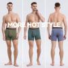 imageBAMBOO COOL Mens Underwear Boxer BriefsRegular LegBreathable Soft MoistureWicking with Fly Underwear For men 4 PackGray Green  Gray Blue  Dark Gray  Olive Green