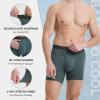imageBAMBOO COOL Mens Underwear Boxer BriefsRegular LegBreathable Soft MoistureWicking with Fly Underwear For men 4 PackGray Green  Gray Blue  Dark Gray  Olive Green