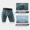 imageBAMBOO COOL Mens Underwear Boxer BriefsRegular LegBreathable Soft MoistureWicking with Fly Underwear For men 4 PackGray Green  Gray Blue  Dark Gray  Olive Green