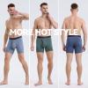 imageBAMBOO COOL Mens Underwear Boxer BriefsRegular LegBreathable Soft MoistureWicking with Fly Underwear For men 4 PackGray Green  Haze Blue  Dark Gray  Cyan