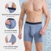 imageBAMBOO COOL Mens Underwear Boxer BriefsRegular LegBreathable Soft MoistureWicking with Fly Underwear For men 4 PackGray Green  Haze Blue  Dark Gray  Cyan