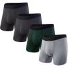 imageBAMBOO COOL Mens Underwear Boxer Briefs Fly Builtin 3D Pouch Underwear for Men L